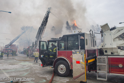 Cicero Fire Department building fire 1401 51st Court 1-11-16 Larry Shapiro photo shapirophotography.net fire scene fire trucks winter fire